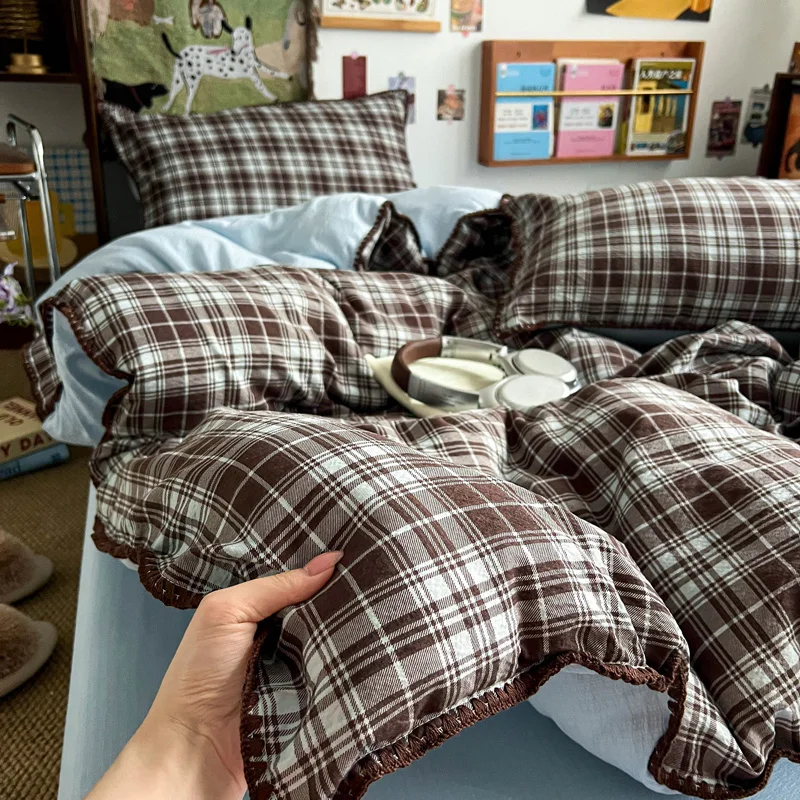 1pc Vintage Style Duvet Cover 이불커버 Skin-friendly Quilt Cover Single/Full/Queen Size Comforter Cover housse de couette 220x240