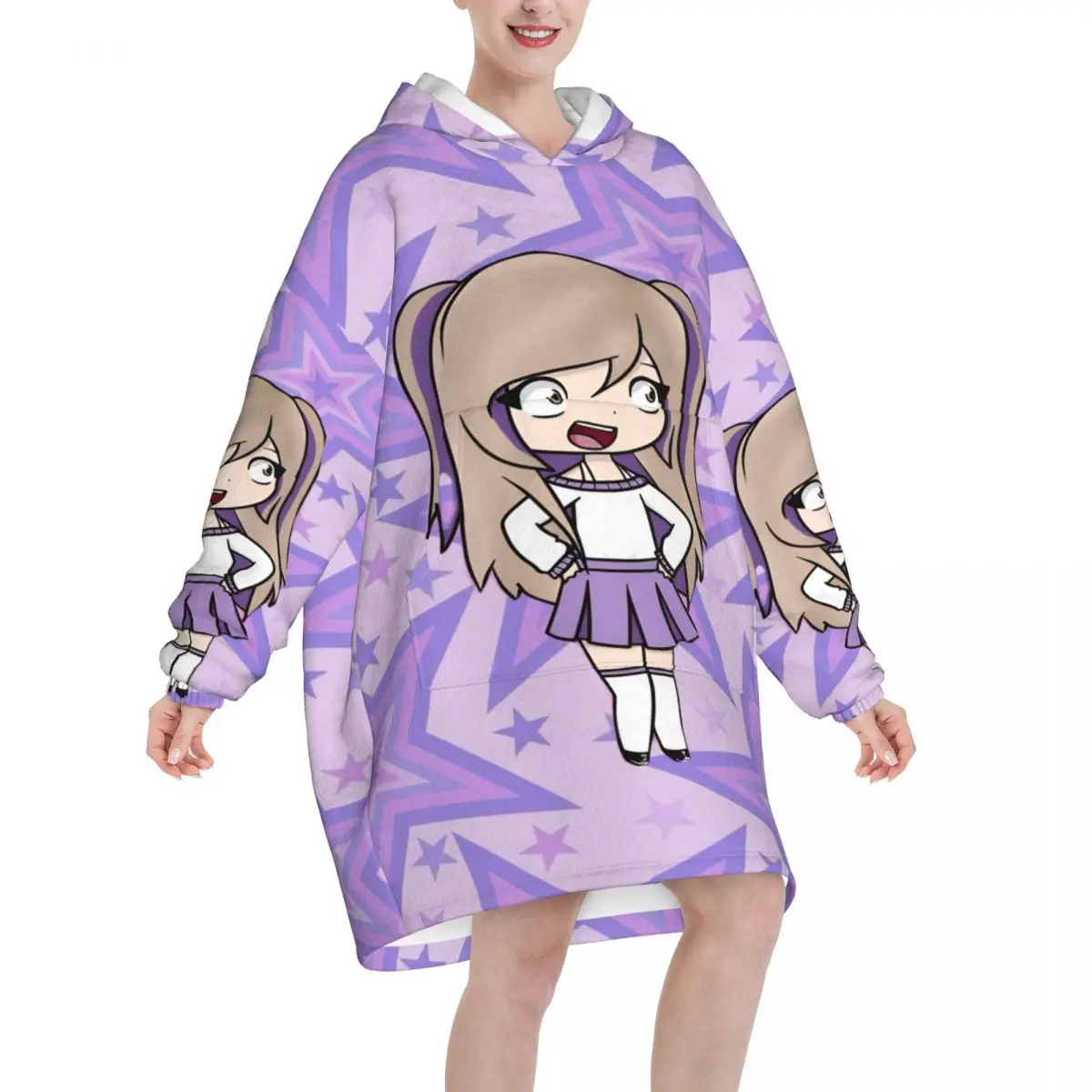 Dense Real Mix Collage Lyna Vallejos Blanket Hoodie Wearable Blanket Oversize with Pocket Warm Sleeping Bag Soft Cozy Onesie