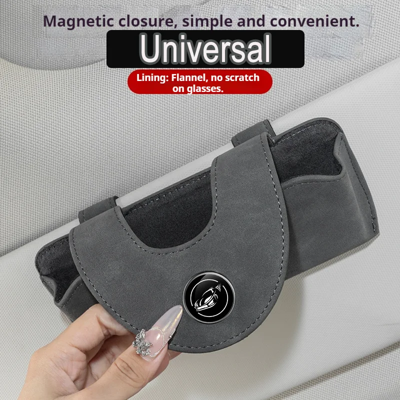Car Glasses Case Auto Sun Visor Suede Glasses Holder Sunglasses Clip Card Ticket Holder Universal Interior Accessories