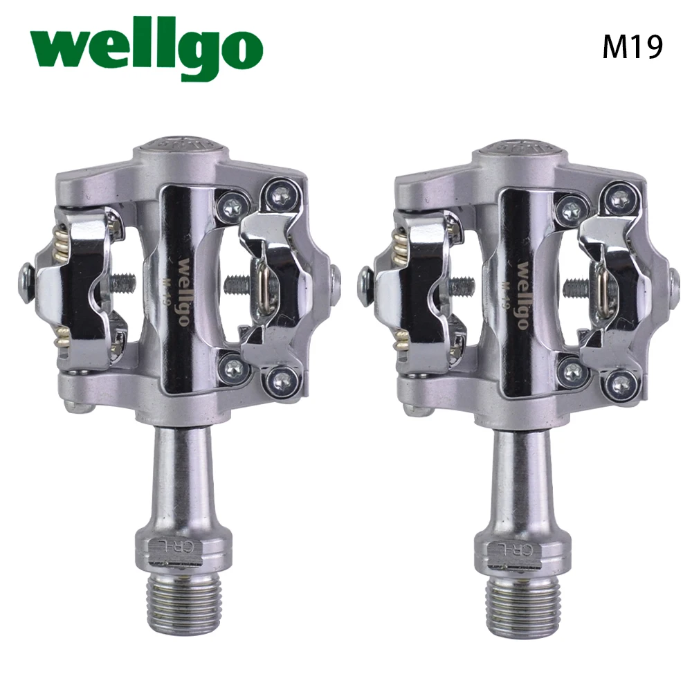 

Wellgo WAM-M19 Aluminum Body Cr-Mo Spindle DU / Sealed Bearing Bicycle Pedal for MTB Road Bike with 98A Cleat Cycling Parts