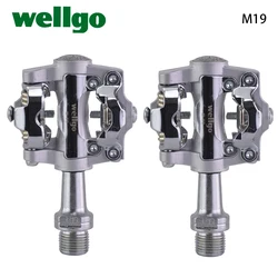 Wellgo WAM-M19 Aluminum Body Cr-Mo Spindle DU / Sealed Bearing Bicycle Pedal for MTB Road Bike with 98A Cleat Cycling Parts