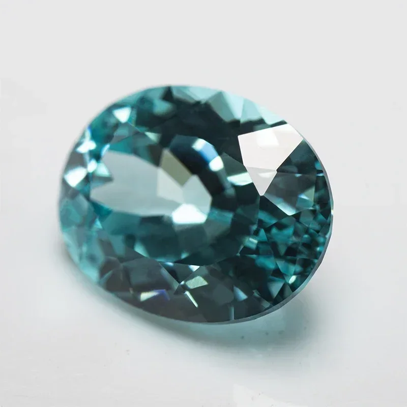 Laboratório cultivado paraiba qualidade superior forma oval charme contas para diy jóias fazendo anéis pingente materiais selecionáveis certificado agl