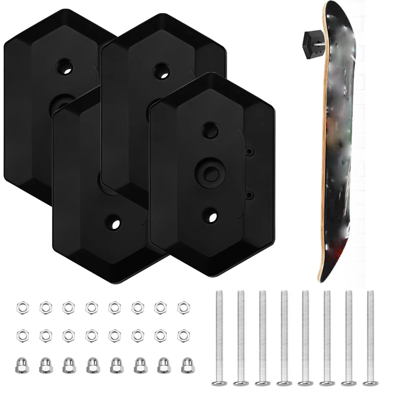 1/2 Pcs Skateboard Wall Mount Acrylic Longboard Storage Display Holder Hanger Rack Skate Board Non-slip Holder Bracket