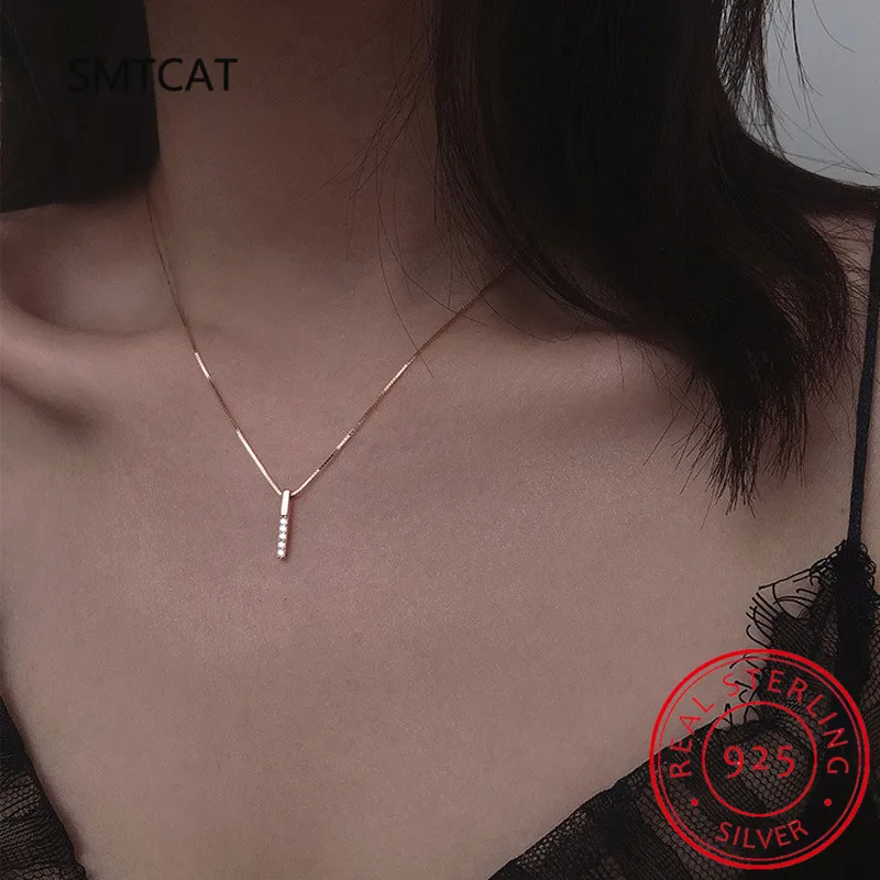 Real 0.24cttw 2mm Full Moissanite Pendant Necklace for Women S925 Silver Pass Diamond Test Neck Chain Necklaces Wholesale