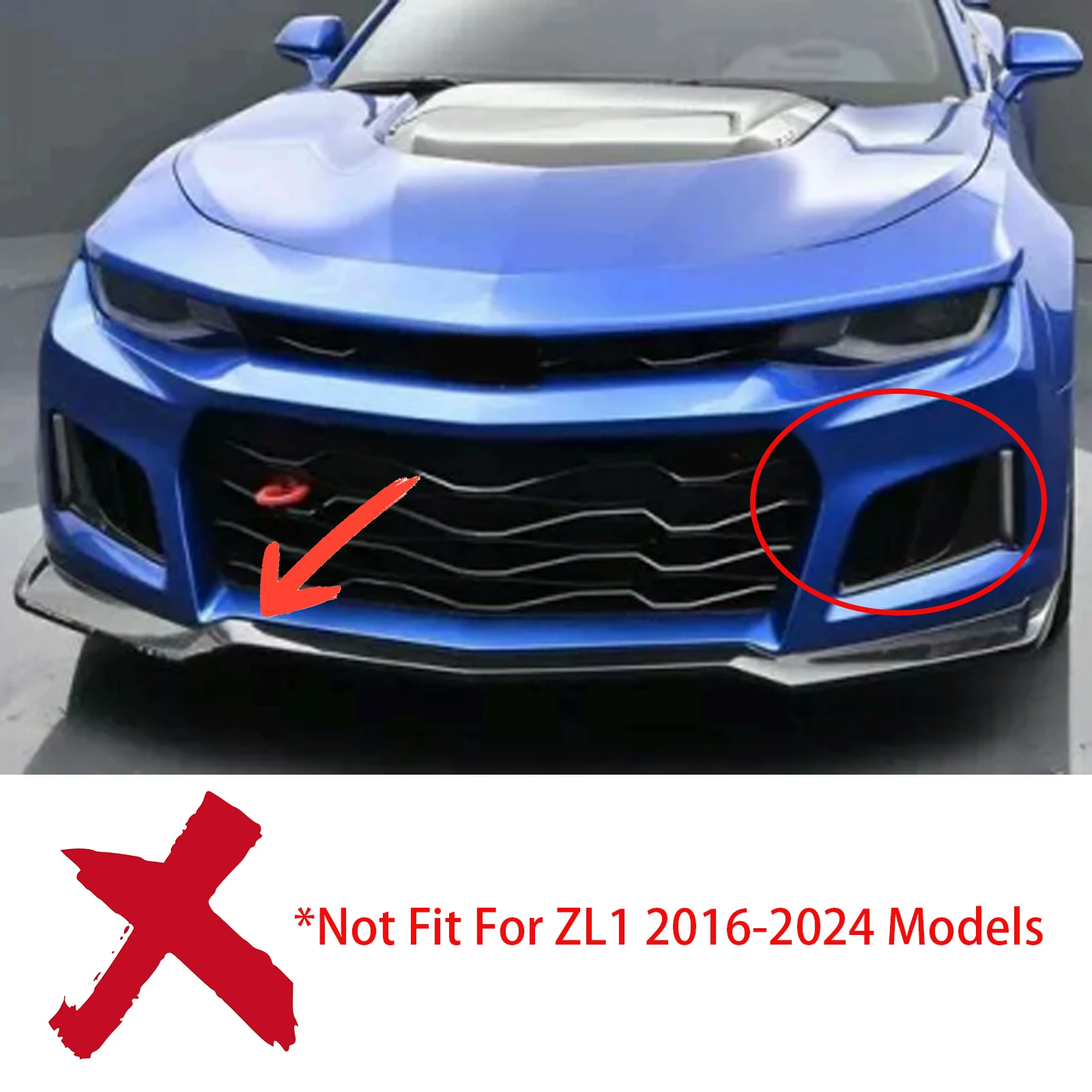 For Chevy Camaro LT/LS/SS 2016-2024 MP Style Car Front Bumper Lip 3PCS Spoiler Diffuser Splitter Auto Accessories Body Kit
