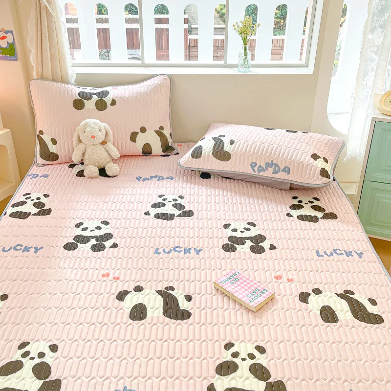 Live Hot Cartoon Three-Piece Set Of Cool Silk Latex Summer Sleeping Mat Kit