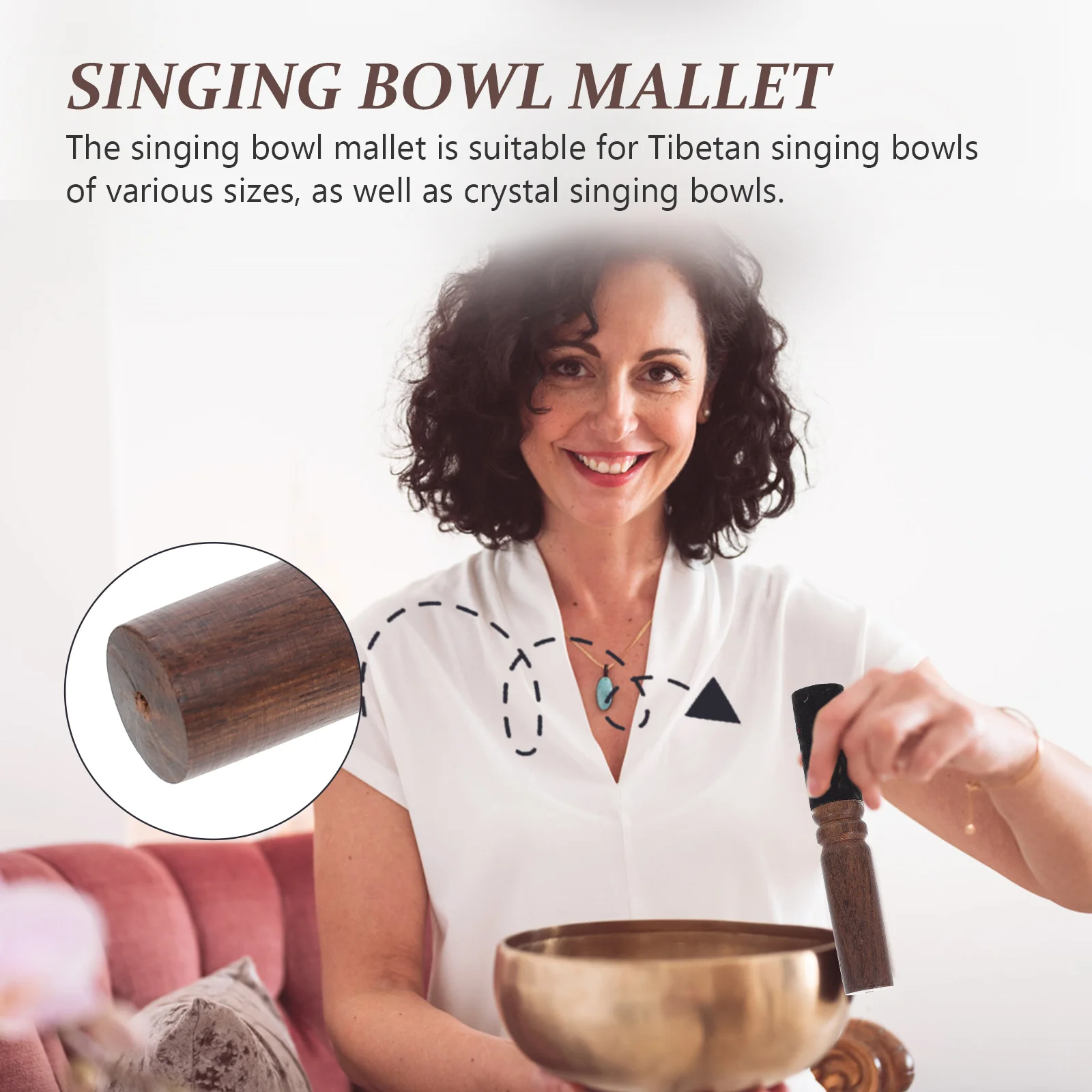 

Buddhist Bowl Mallet Smooth Wooden Stick For Singing Bowl Striker Lightweight Portable Yoga Healing Accessory Gong Hammer Rod