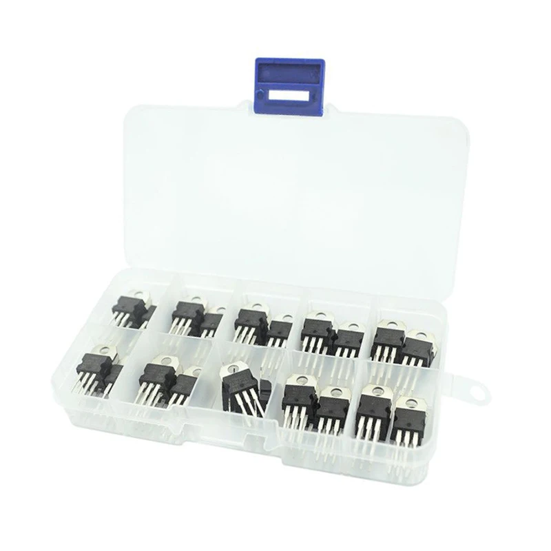 10 Soort * 10 stks = 50 stks TO-220 Spanningsregelaar IC KIT L7805CV L7806CV L7808CV L7809CV L7810CV L7812CV L7815CV L7818CV L7824CV LM317