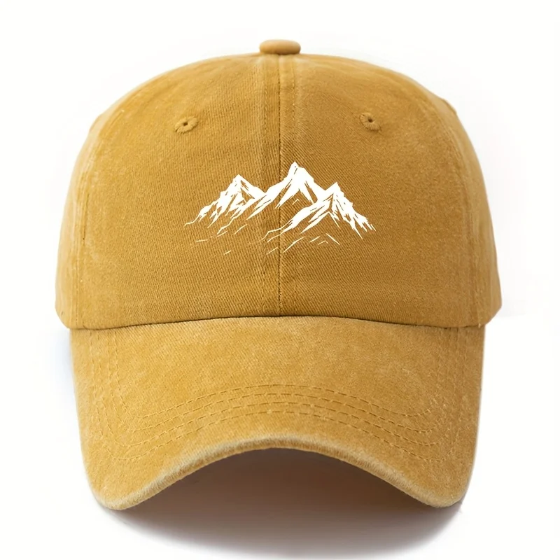Topi Bisbol Gunung Cetak Pria Topi Duckbill Ringan Pelindung Matahari Petualangan Luar Ruangan Gaya Klasik, Topi Sopir Truk.