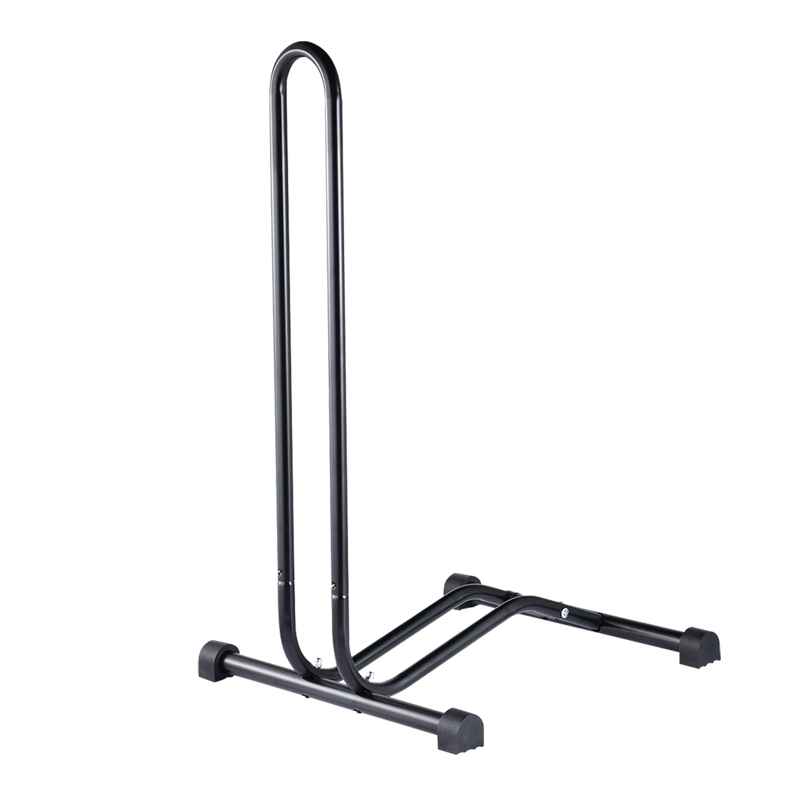 2-in-1 Freistehender Fahrradständer und Ausstellungsständer, L-förmiger Mountainbike-Ständer, vertikaler Fahrradhalter und -ständer aus Stahl für Garage und Heimlagerung – Detail 5
