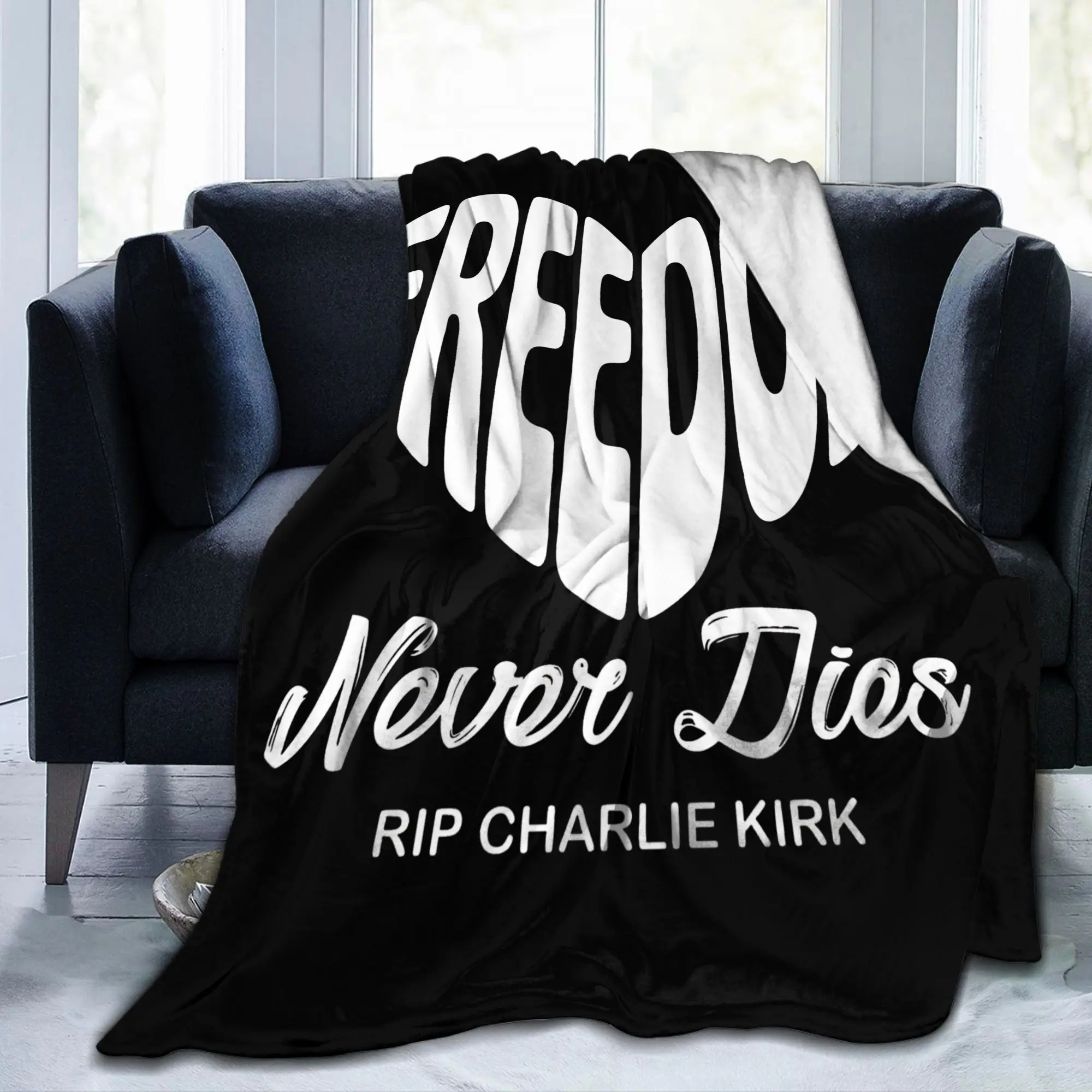 Freedom Charlie Kirk RIP Blankets A True Patriot Plush Novelty Soft Throw Blanket for Bedroom Textile Decor Outdoor