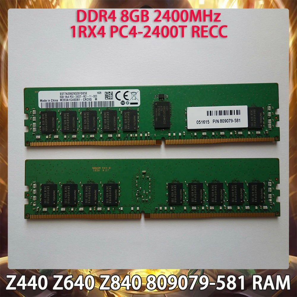 

1 Pcs For HP DDR4 8GB 2400MHz 1RX4 PC4-2400T RECC RAM 8G Z440 Z640 Z840 809079-581 Server Memory