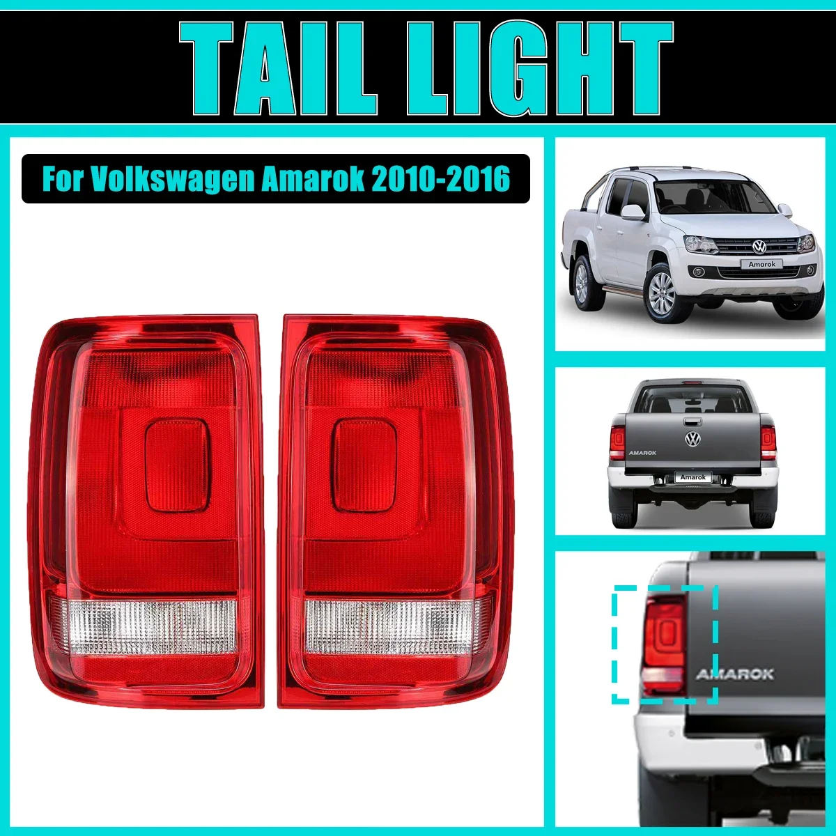 

Pair Tail Light No Bulb For Volkswagen VW Amarok 2011-2016 2012 Rear lamp Taillight Brake Bumper Stop Fog Car Accessories LH RH