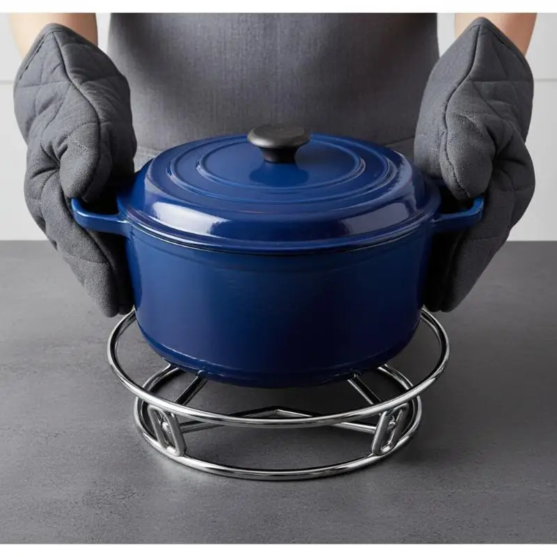 Stainless Steel Pot Rack Heat Insulated Steamer Stand Space Saving Storage Mat for Kitchen Use