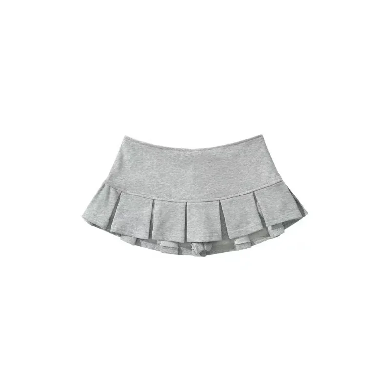 

Women Pleated Skirt Y2k Mini Dress Gray Woman Clothing College Style Sweet Vintage Streetwear Kawaii Vintage Design Casual