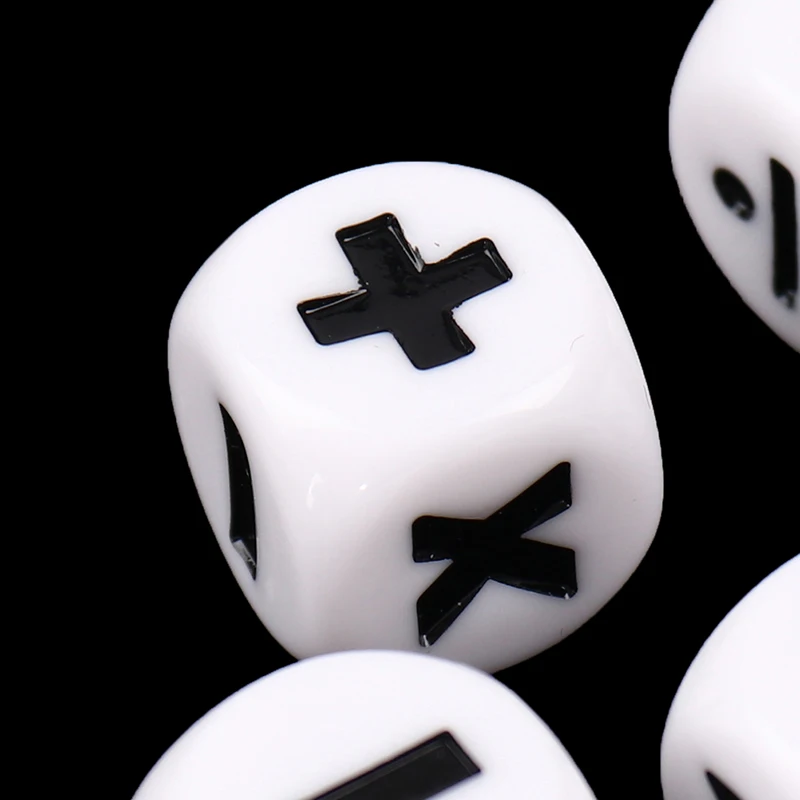 6 Stück Addition Subtraktion Multiplikation Division Symbol Würfel Betrieb Requisiten