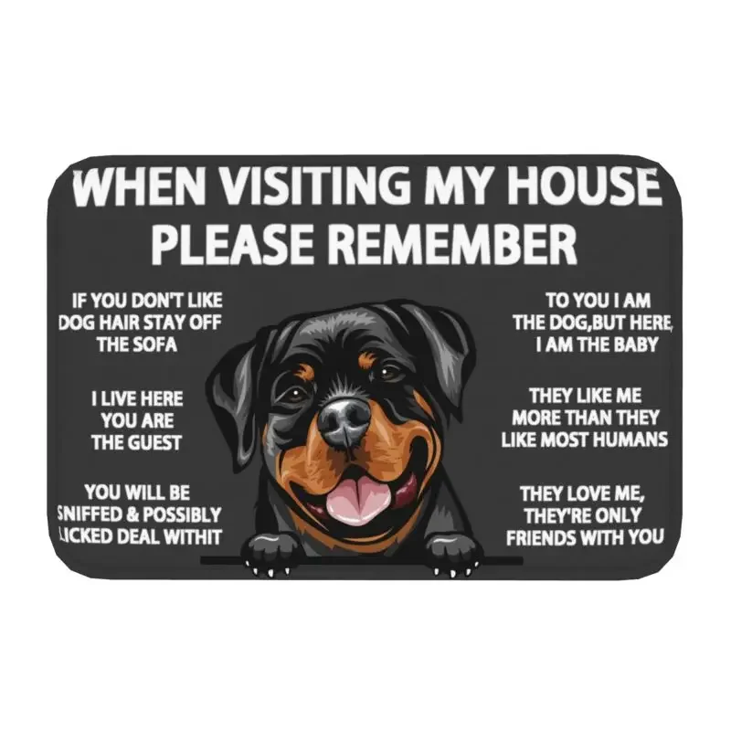 Rottweiler Dog Front Floor Door Entrance Mat Indoor Pet Animal Bathroom Kitchen Doormat Balcony Carpet Rug
