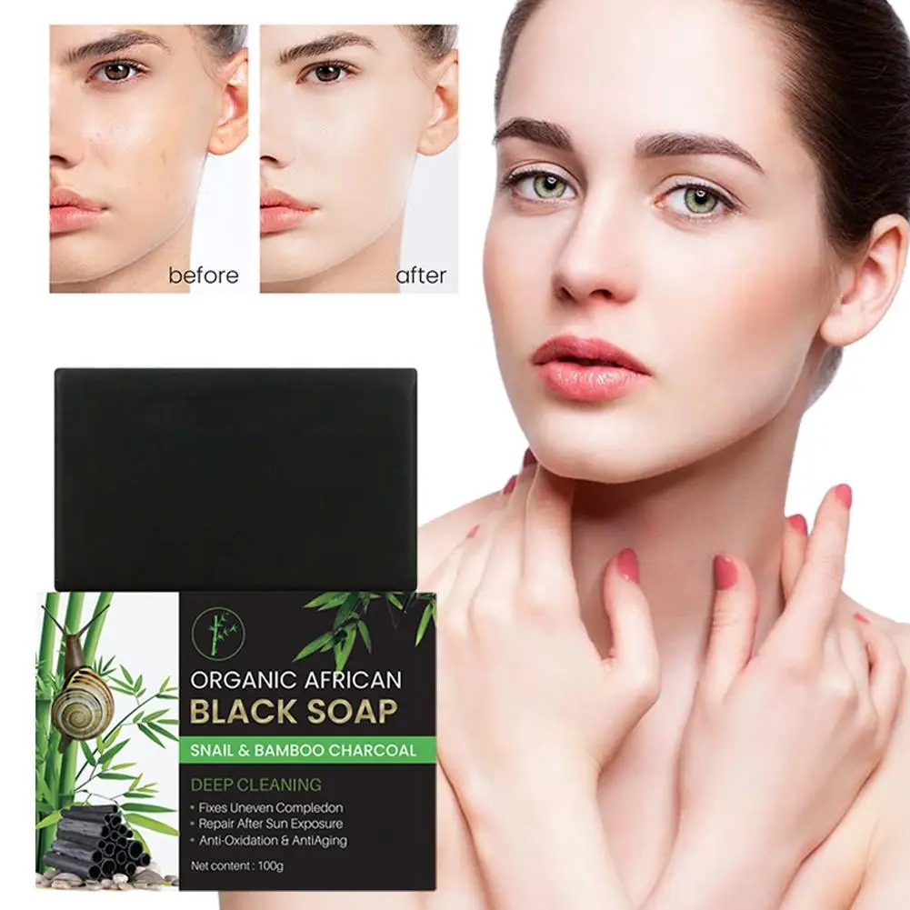 110g ถ่านไม้ไผ่สีดําสบู่ Blackheads สบู่แฮนด์เมดสําหรับผู้ชายผู้หญิง Face Body Deep Cleansing Face Care Q4T2