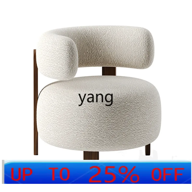 

LH Nordic new minimalist single sofa chair lamb wool living room balcony lazy chair