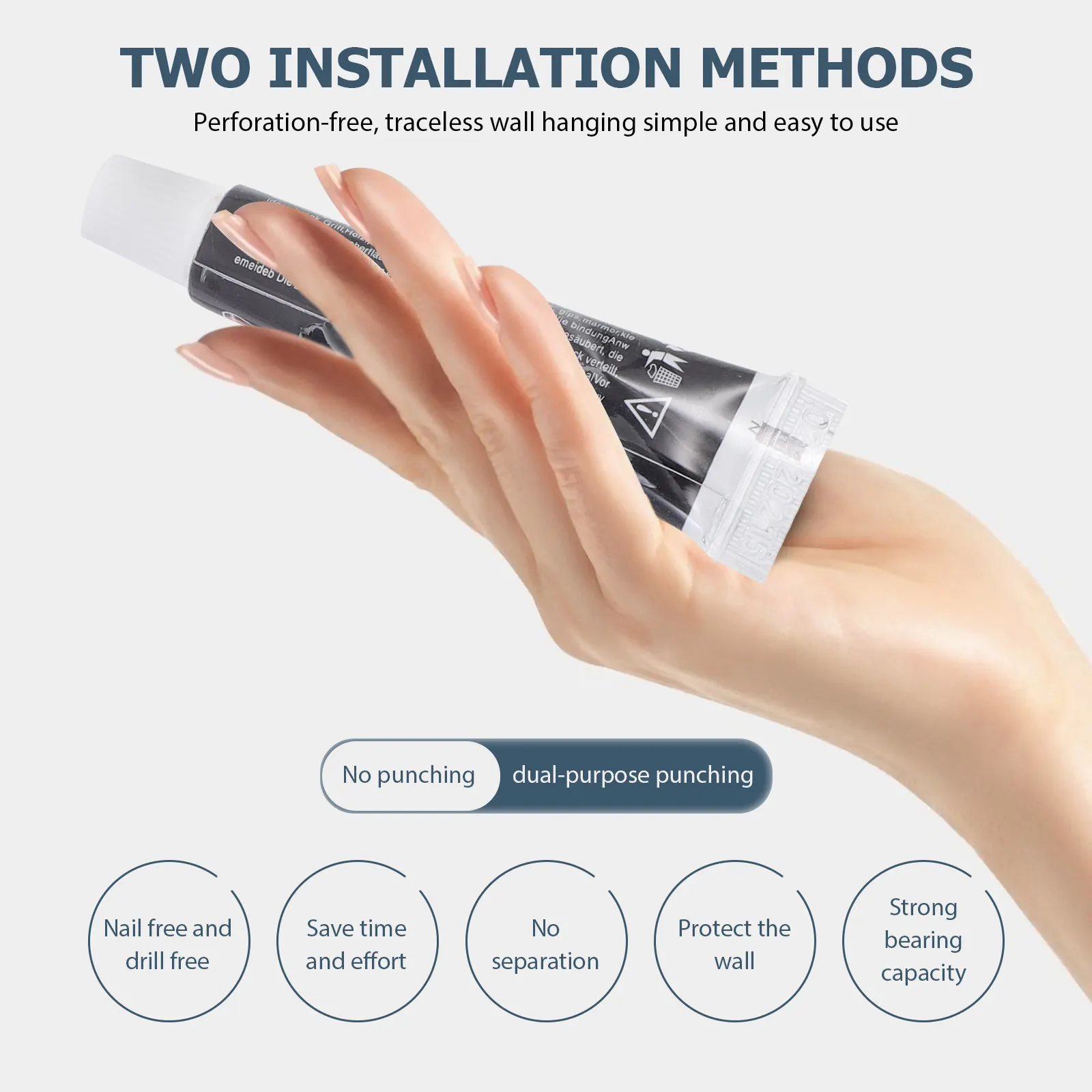 

1 set 1 Set Wall-Mounted Toilet Brush Rack Space Aluminum Ergonomic Handle Bathroom Cleaning Tool For Home Hotel Office