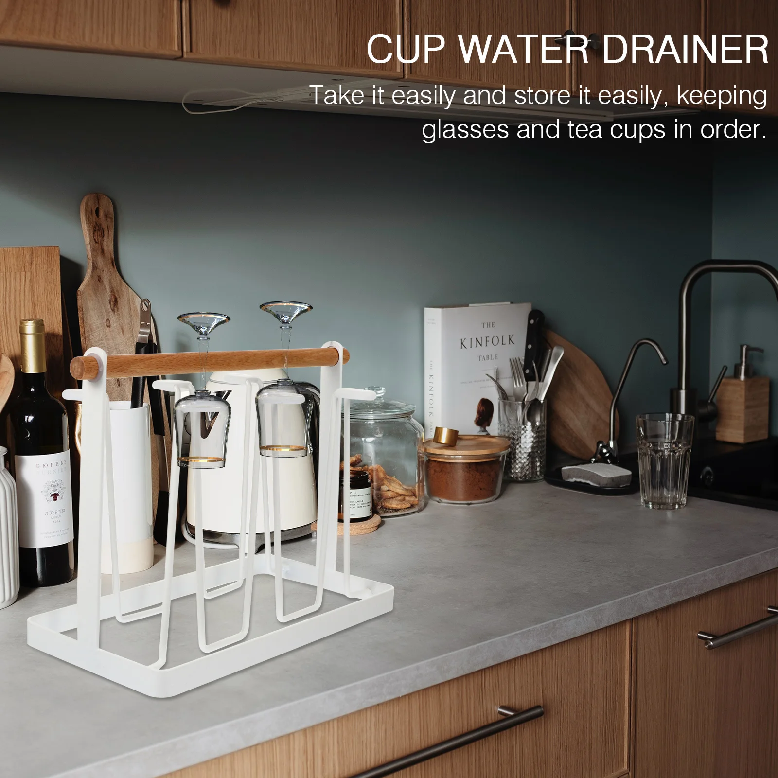 

Cup Drain Rack Cups Home Mugs Desktop Stand Water Iron Drainer Glass Drying Organizer