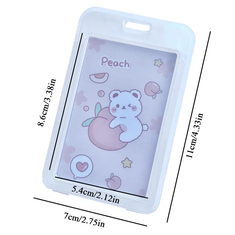 Transparent ID Name Badge Student Card Cover Card Case Credit Card Cove Student Protection Cartoon Business Card Holder