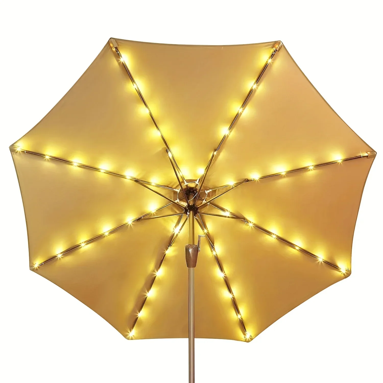 Guirxiété lumineuse solaire parapluie avec clip, 8 modes, étanche, éclairage extérieur, terrasse, jardin, décoration de fête