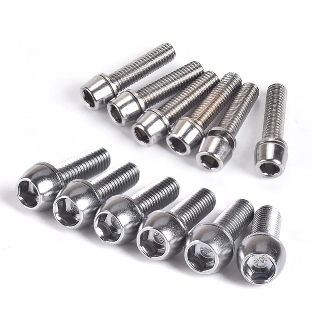 6pcs Bicycle Handlebar Screws Kit M5 M6 High-precision Stainless Steel MTB Bike Handle Bar Stem Riser Screw Bike Cycle Parts