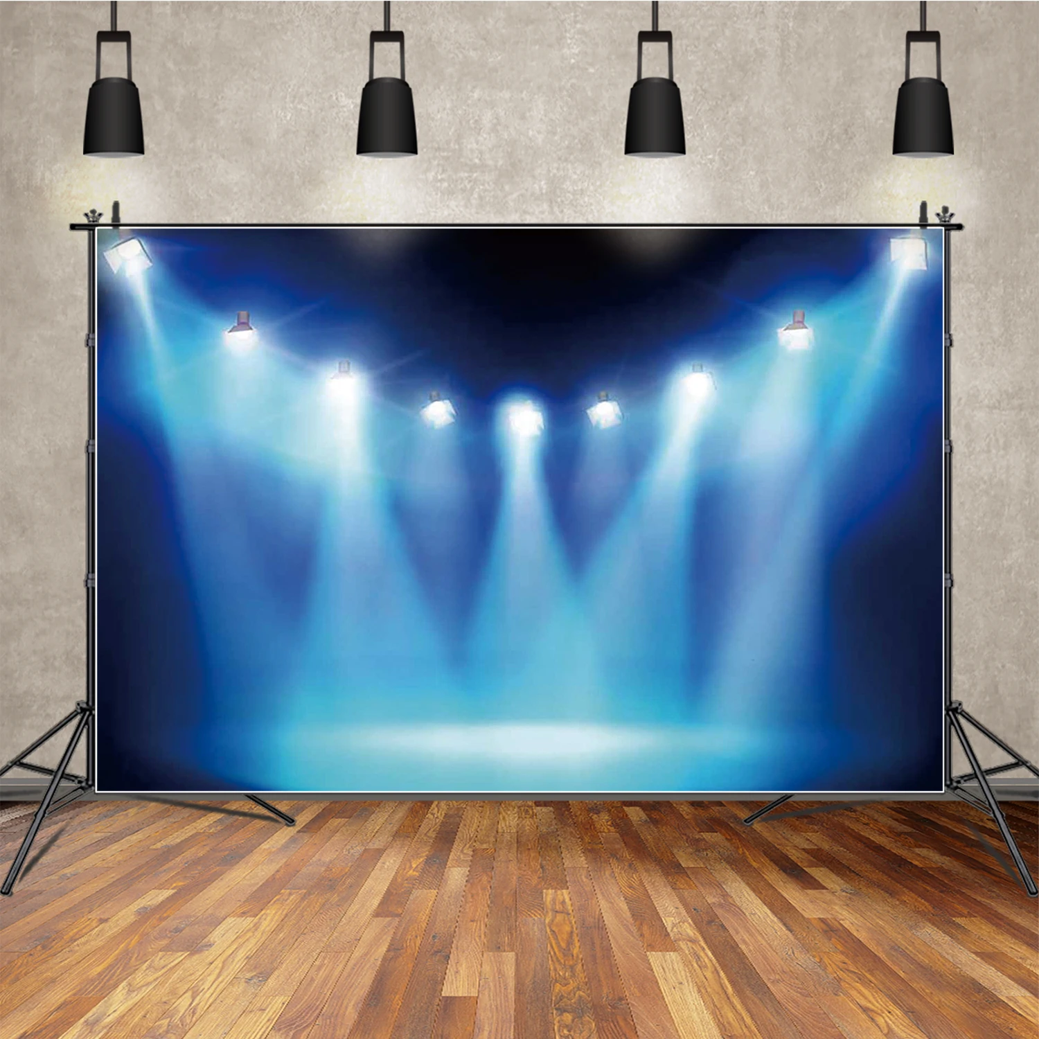 MOON.QG Neon Talent Show Stage Backdrops Smoke Spotlights Arch Backgrounds For Photographs Birthday Banner Photozone Photocall