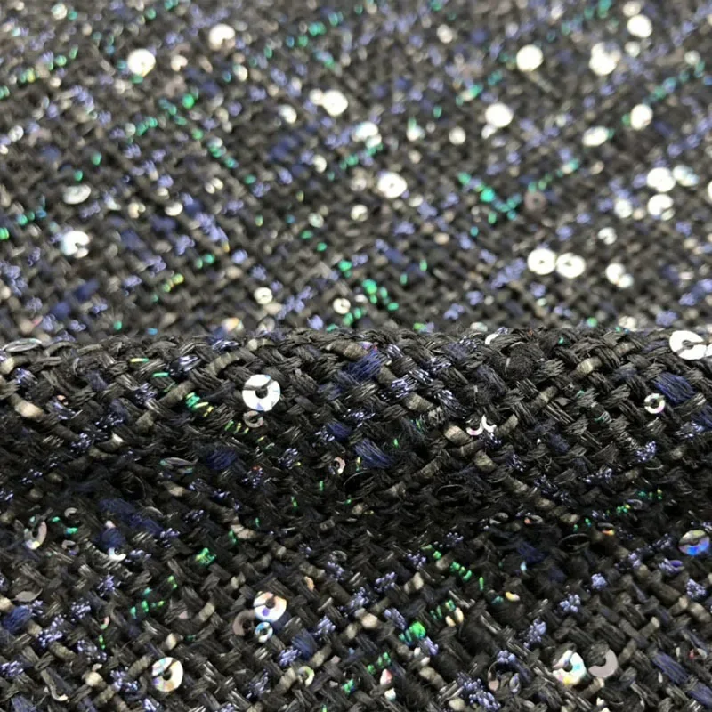 New Fabric Woven sequin colored silk fabric, autumn and winter fashion coat,   suitcase woven fabric  50 x140 cm