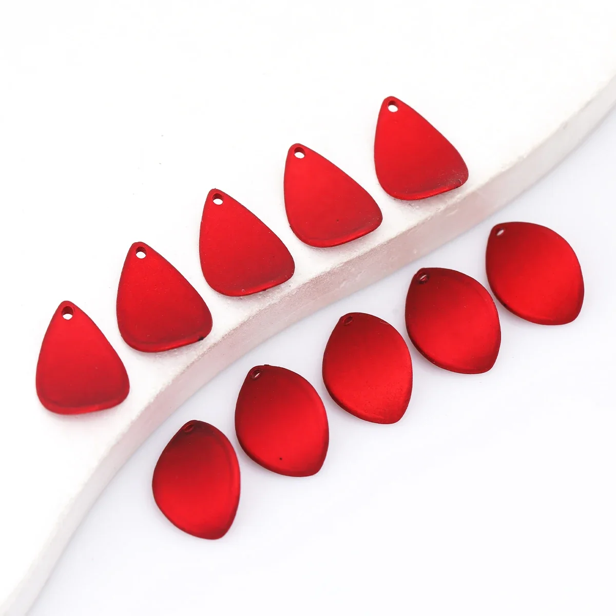 7pcs 1.8x1.2cm Matte Teardrop Petal Acrylic Loose Beads DIY Handmade Bracelet Jewelry Craft Supplies