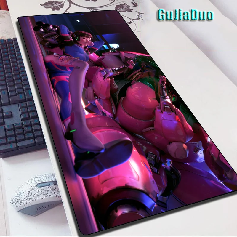 D.Va Alas Mouse Anime Gamer XXL Ukuran Besar Papan Ketik Komputer Meja Matras Gaming Aksesori Kawaii Comic Mousepad PC Metallo