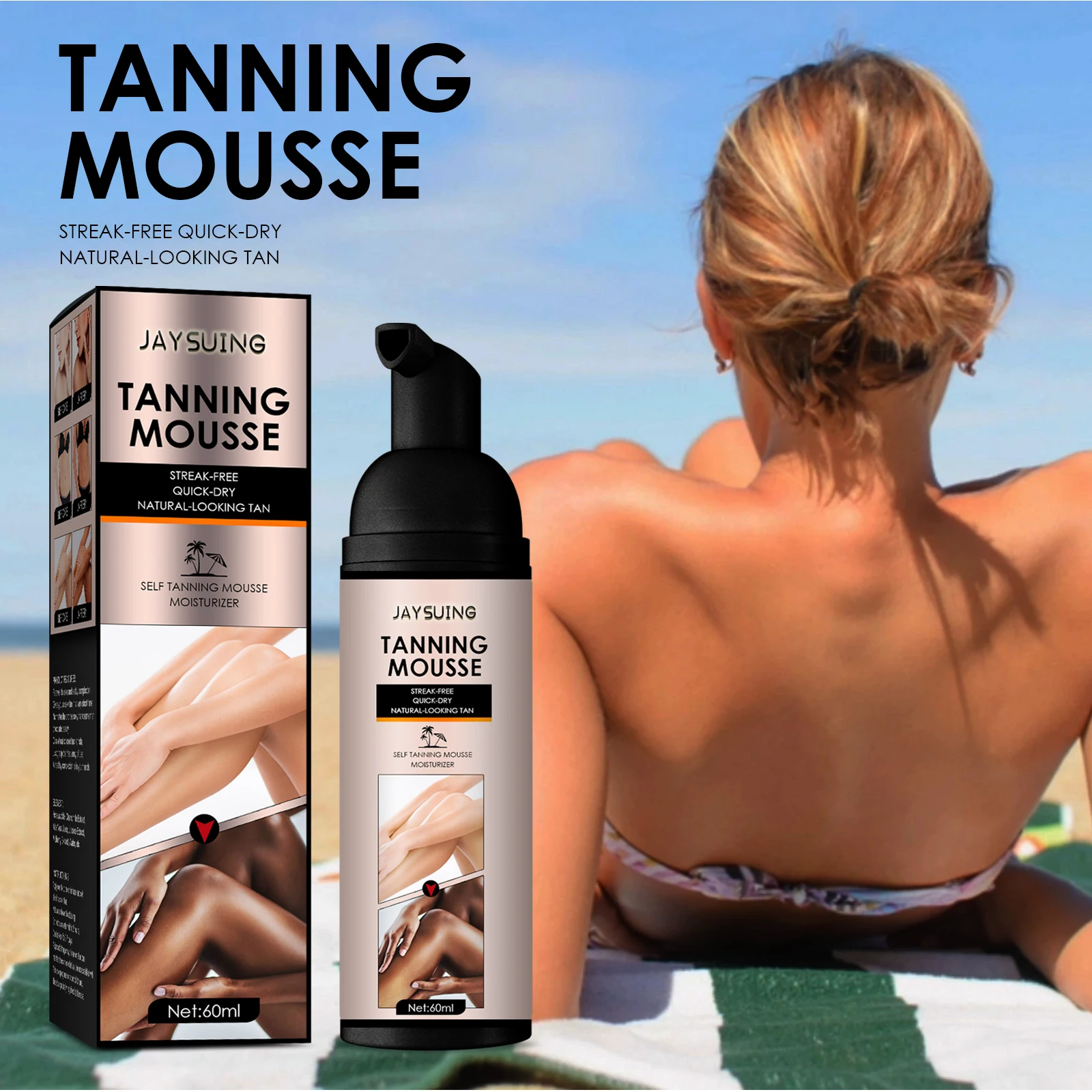 

Jaysuing Helps Dark Mousse Summer Self-drying Helps Sun Wheat Color Bronze Skin Moisturizing Helps Dark Mousse