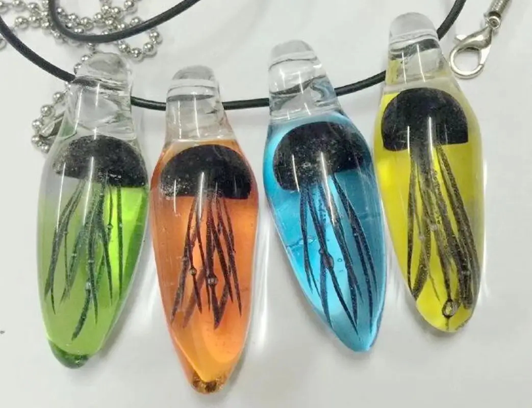 12 pcs Fashionable Black Jellyfish Pendant Mixed Back Jewelry Making Supplies Jellyfish Jewelry