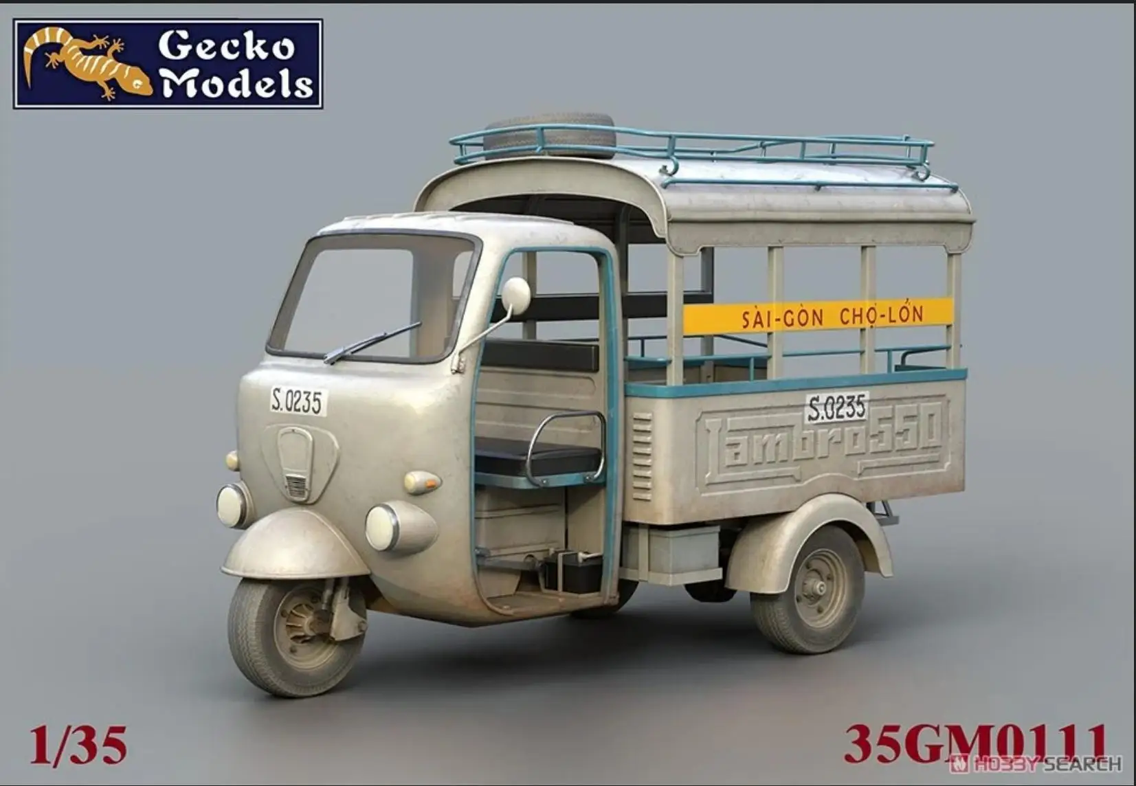 Gecko Models 35GM0111 1/35 60-70`s Vietnam Saigon Shuttle Tricar w/ The Driver & Passengers (Plastic model)