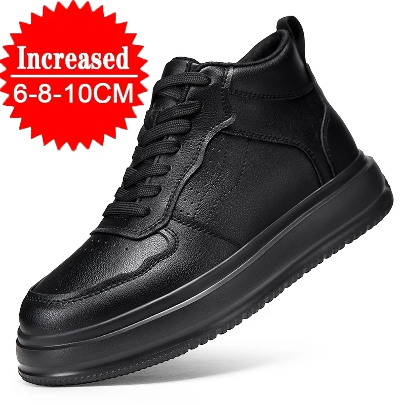 Men's Elevator Shoes Invisible Increasing Insole 6/8/10cm Versatile Thick Bottom Sports Shoes Men's Casual high-top Board Shoes