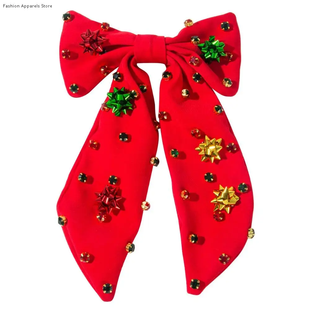 

Snowflake Christmas Hair Clip Sequin Flower Christmas Star Barrettes Shiny Crystal Xmas Velvet Bow Hairpin