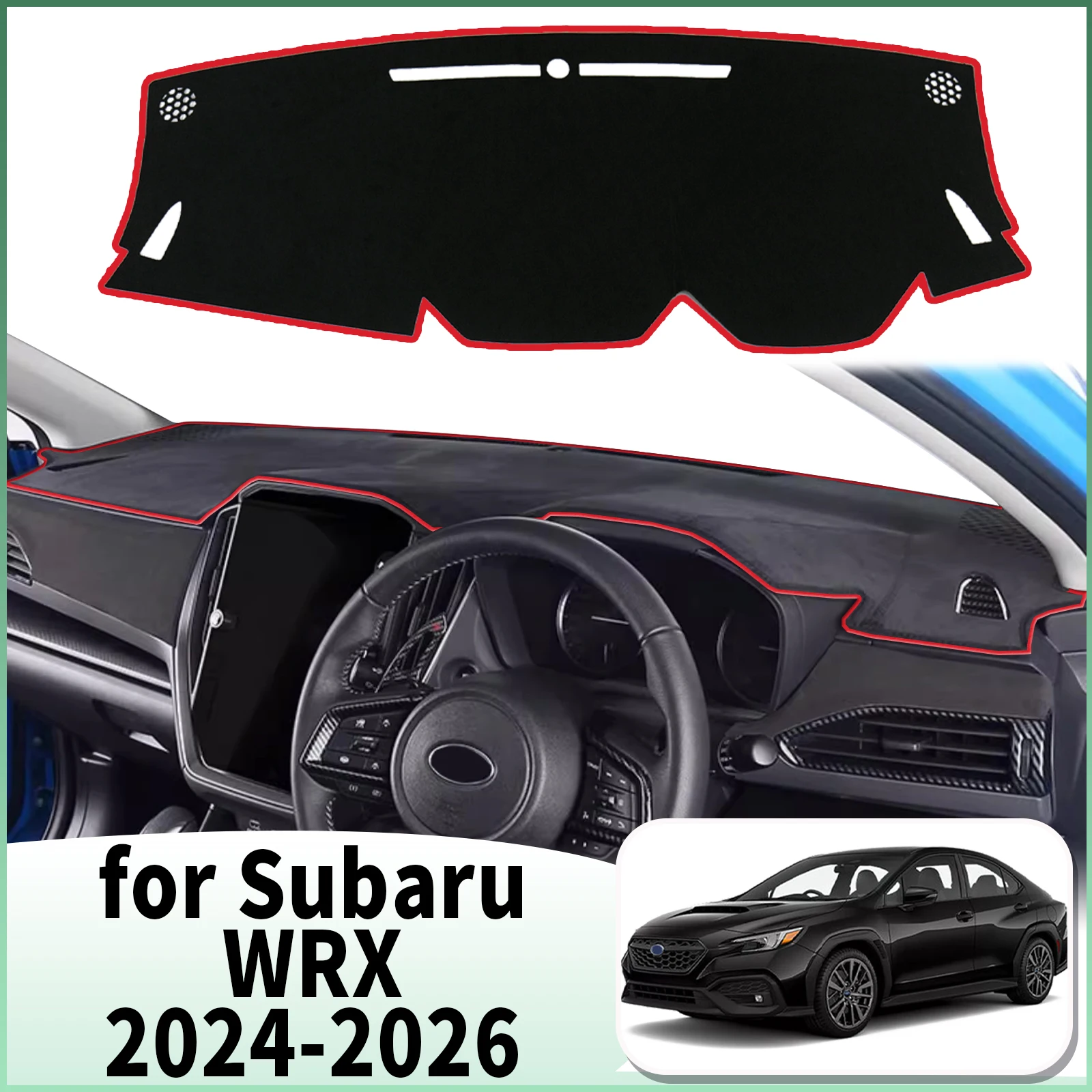 يصلح لسوبارو WRX 2024 2025 2026 Dashmat اكسسوارات السيارات غطاء لوحة القيادة وسادة DashMat ظلة السجاد الواقي