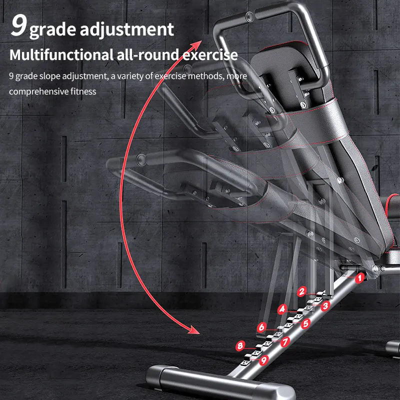 Dumbbell Bench Press Home Fitness Chair, Sit-Up Assist Equipment, Foldable Multi-Functional Bench, with a Load Capacity of 800lb