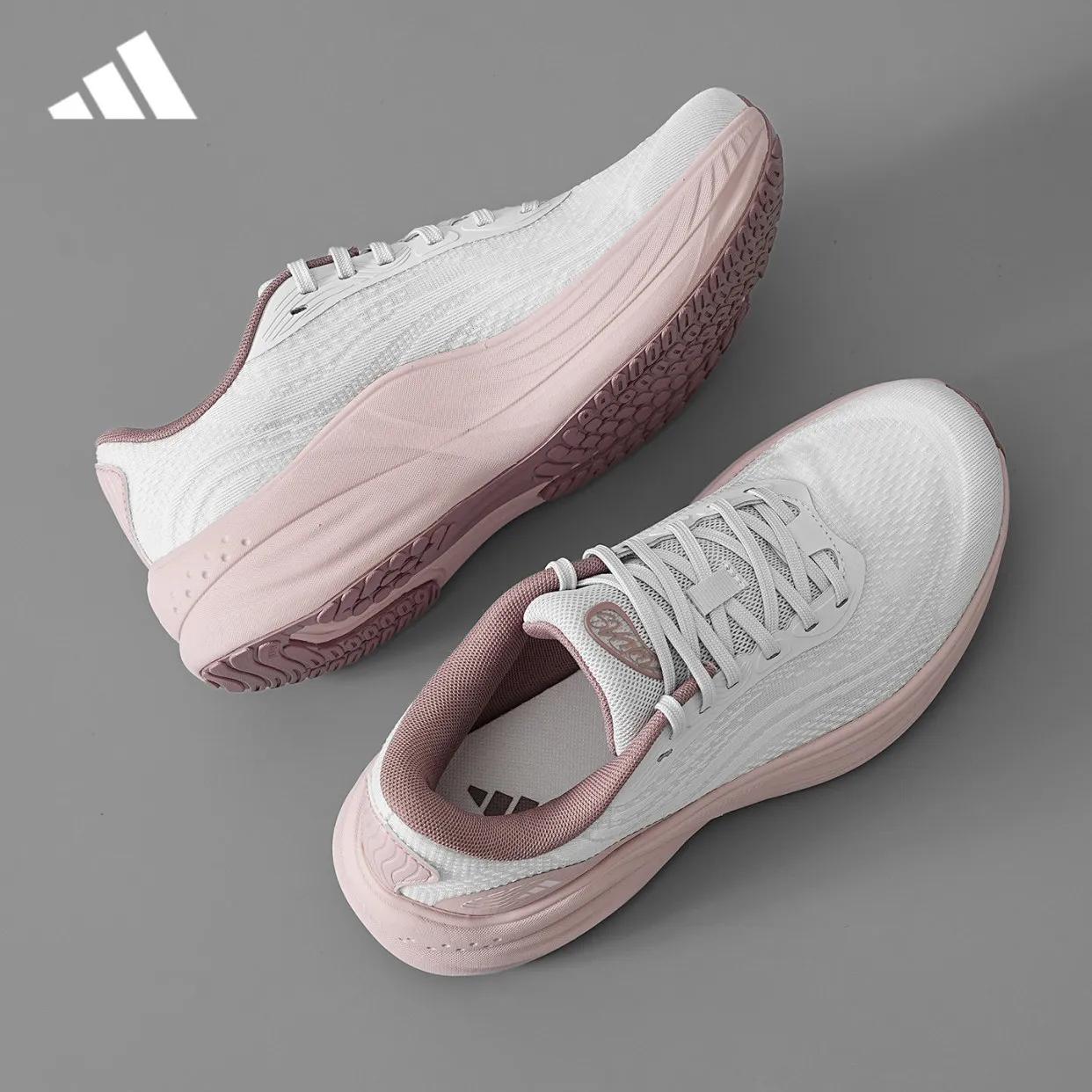 Adidas Damen-Laufschuhe LA3891, atmungsaktives Mesh, Schnürung, leicht, gepolstert, bequeme Sportsneaker – Detail 4