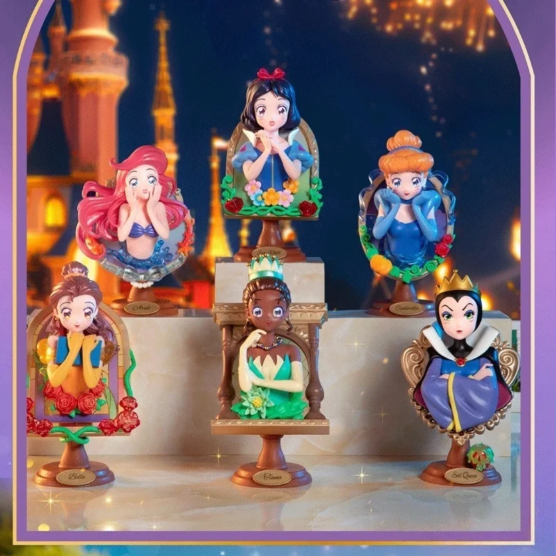 

Toptoy Disney Princess Mirror Secret Series Blind Box Mysterious Ariel Cinderella Aurora Snow White Model Garage Kit Doll Toy