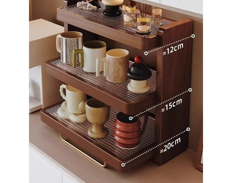 

Solid wood cup holder desktop rack especially beautiful teacup antique water