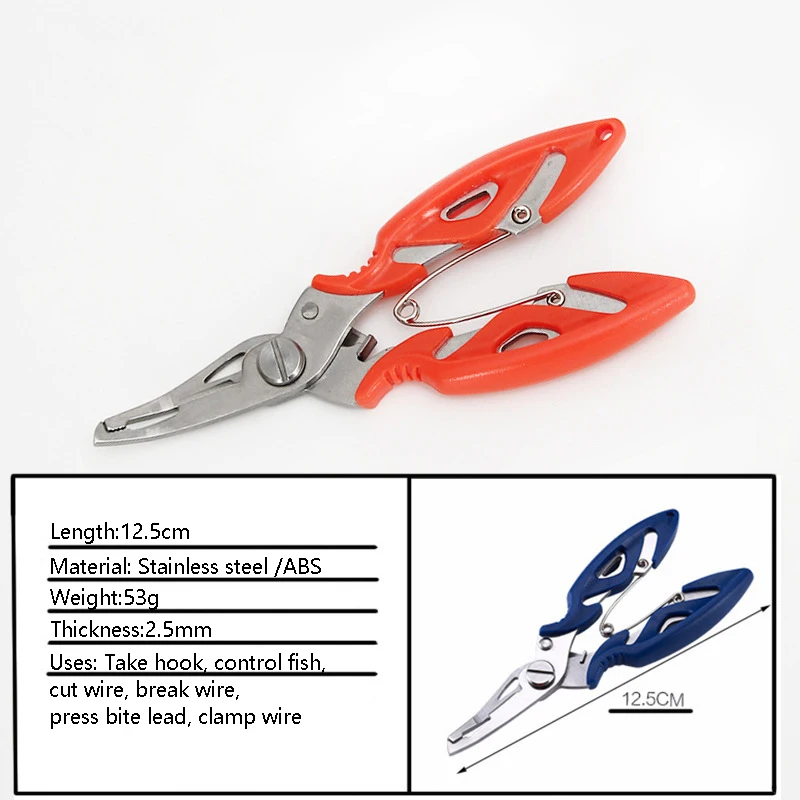 Stainless Steel Curved Nose Lua Tongs Small Lua Wire Cutters + Climbing Buckle Slip Rope Lua Tongs Prevent Loss Of Spring Rope