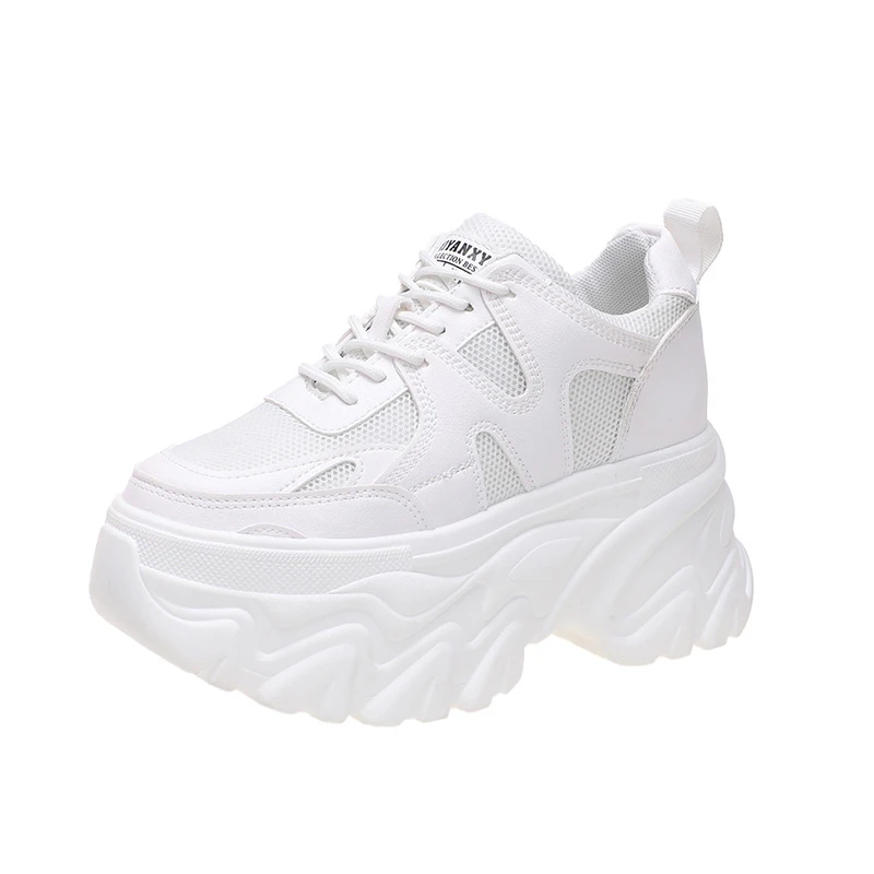 Fashion Women's Chunky Sneakers Heigeht increasing 9CM Platform Tennis Shoes for Women Thick Bottom Breathable Sports Dad Shoes