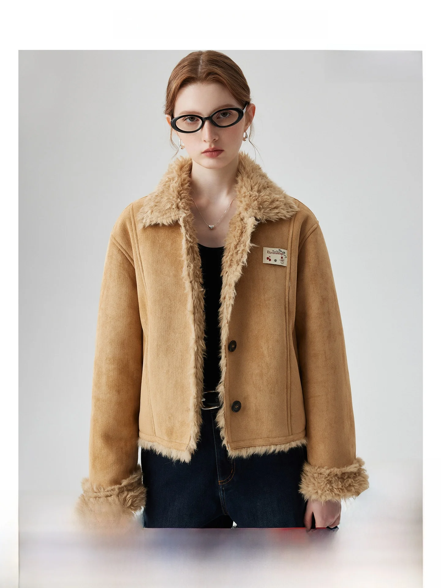 

Women's ort Thiened Fur Coat Inteated Leather And Fur Winter New Sle 2025 Commute Sle Straight Tube Long Sve