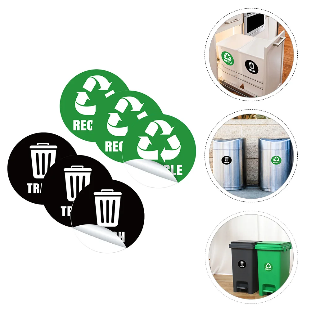 Label voor afvalclassificatie Prullenbak Afval sorteren Stickers Sticker van recycling PVC-stickers