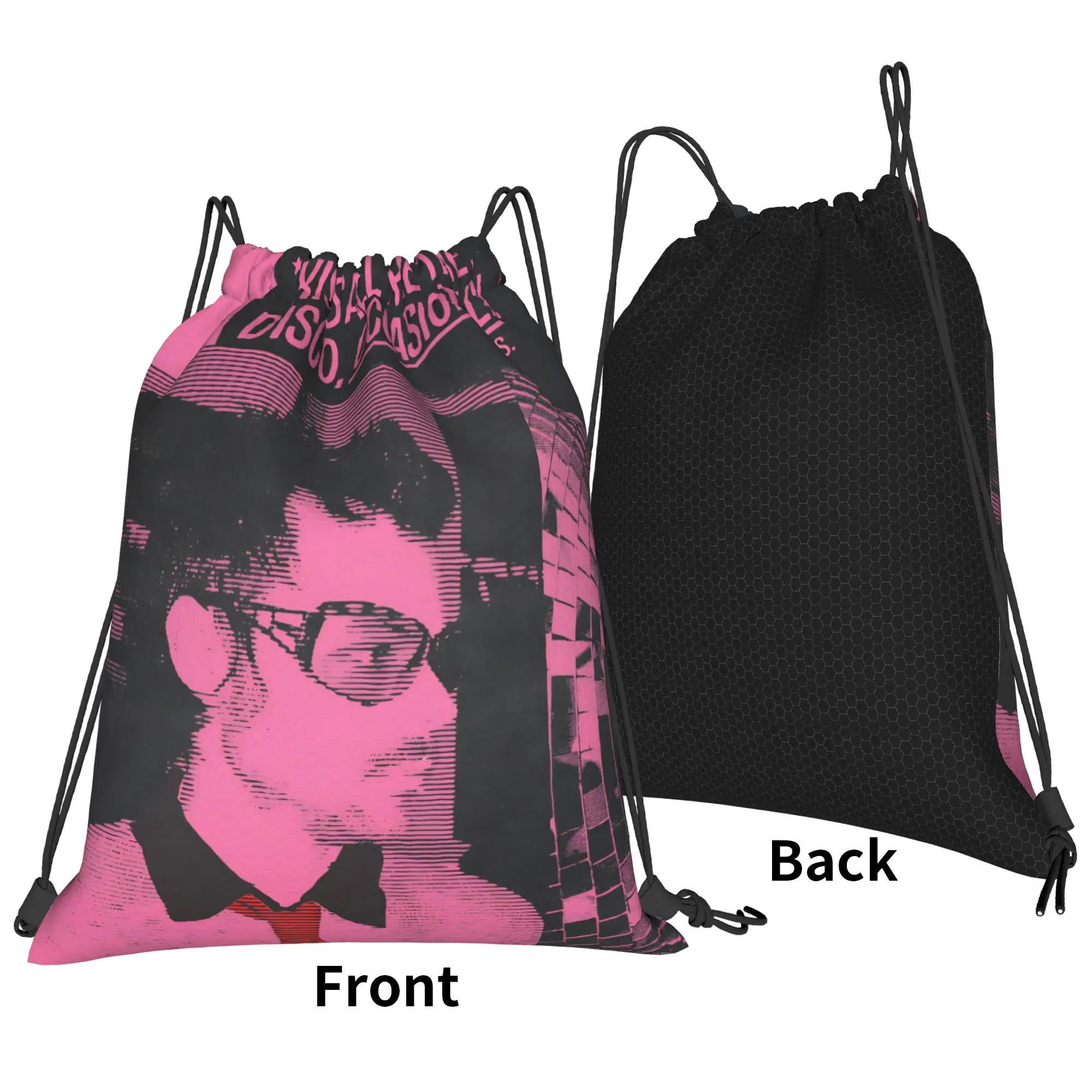 Kiss All The Time Disco Drawstring Backpack Gym Sports Sackpack Harrys Music Styles  String Bag for Travel 36cm (W) x 43cm (H)