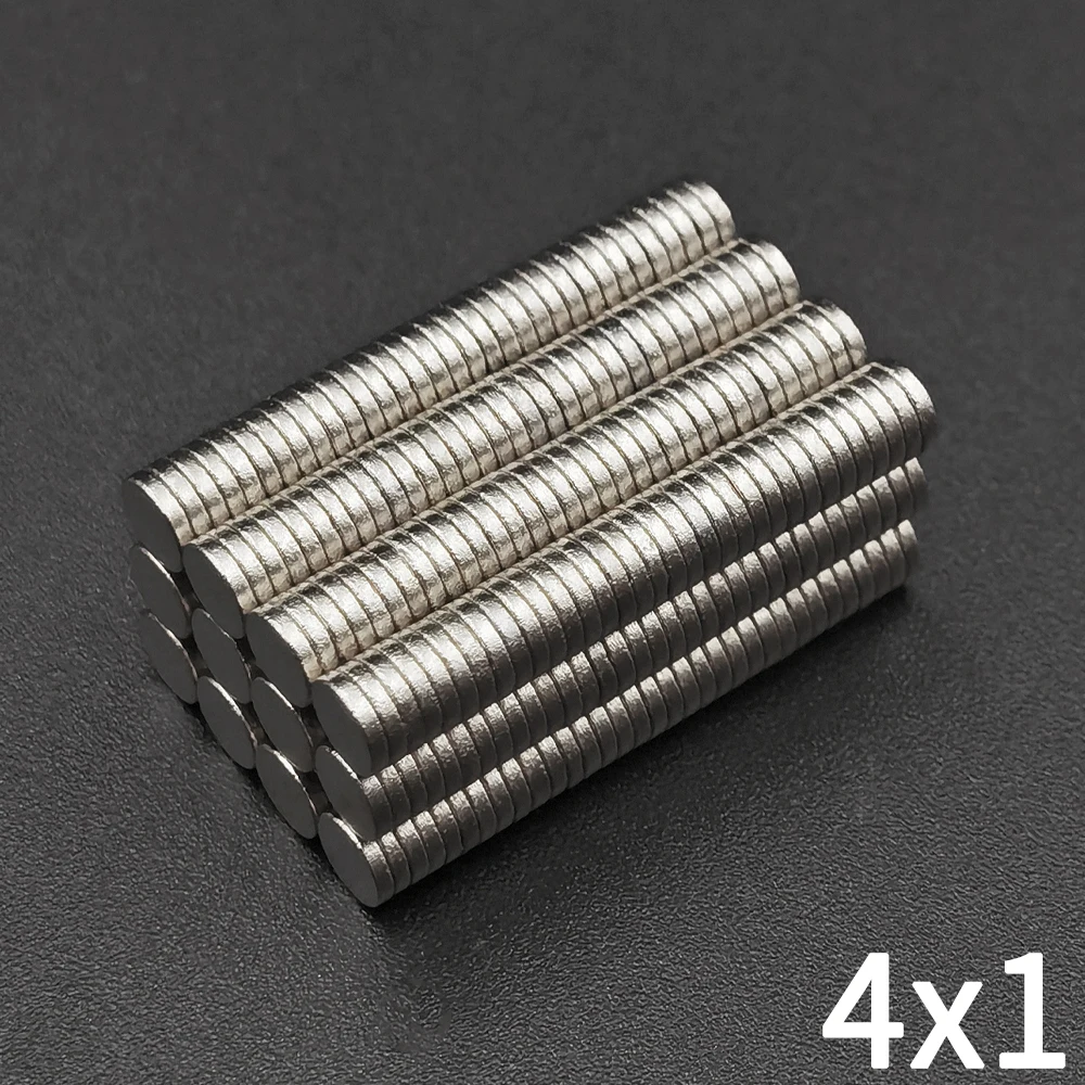 100/300Pcs 4x1mm Magnet Round Magnet Permanent Super Strong Magnetic Disc for Fridge, DIY, Building, Scientific, Craft