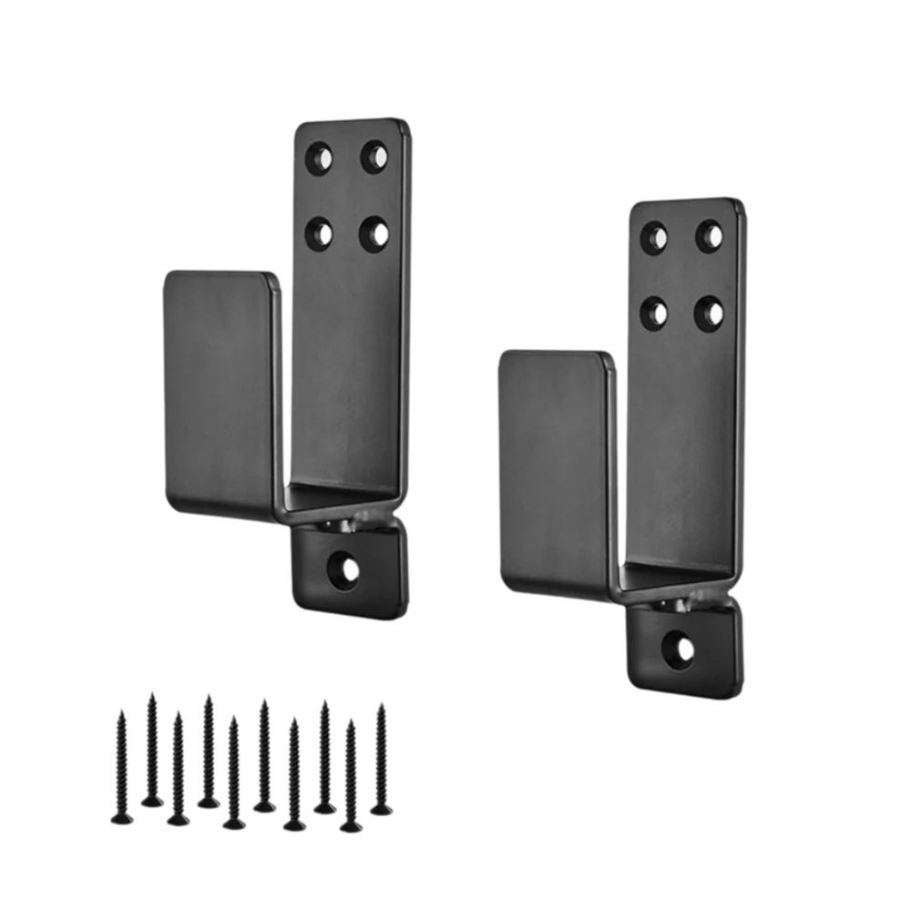 

Heavy Duty Door Barricade Brackets Upgraded Carbon Steel Security Bar Holders U-Shaped Black U-Shaped Bar Holders Home Security