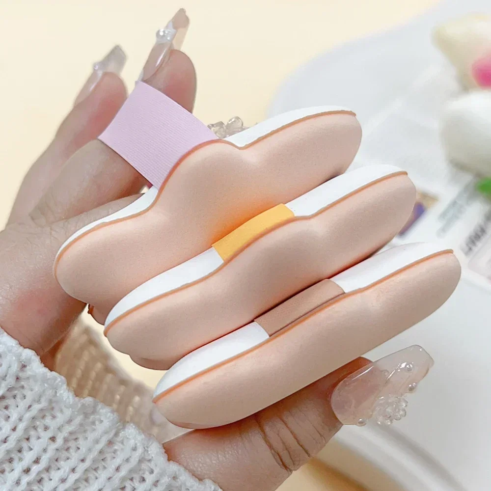 Finger Makeup Puff Mini Makeup Finger Sponge Cute Ghost Shaped Blender Powder Puff Air Cushion Blush Puff for Foundation Powder